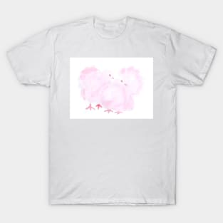 Watercolor, pair of doves, love and wedding. Flying birds. art decoration, sketch. Illustration hand drawn modern T-Shirt